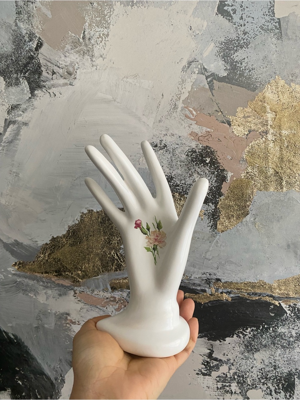 Vintage porcelain jewelry hand